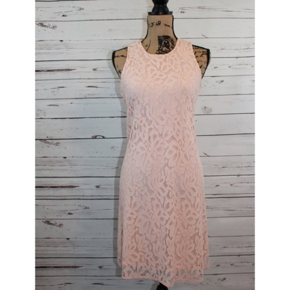 NWT Tommy Hilfiger Pink Floral Lace A Line Dress
